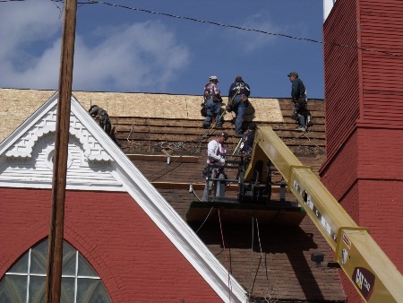 This is Dale Williamson's second time replacing the roof at the museum, having replaced it 30 years ago.